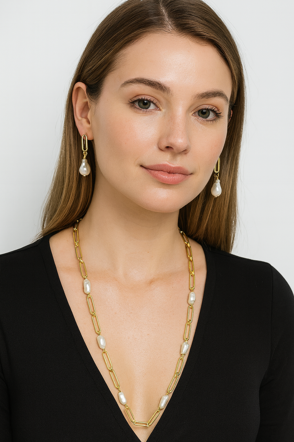 Paper Clip and pearl earring