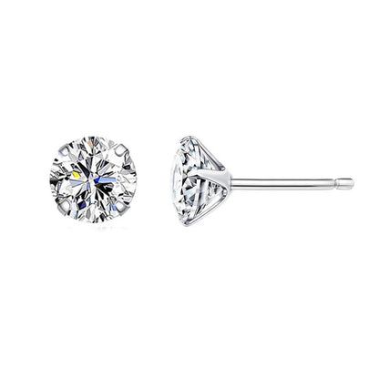 Sterling Silver Platinum Plated Stud Earrings